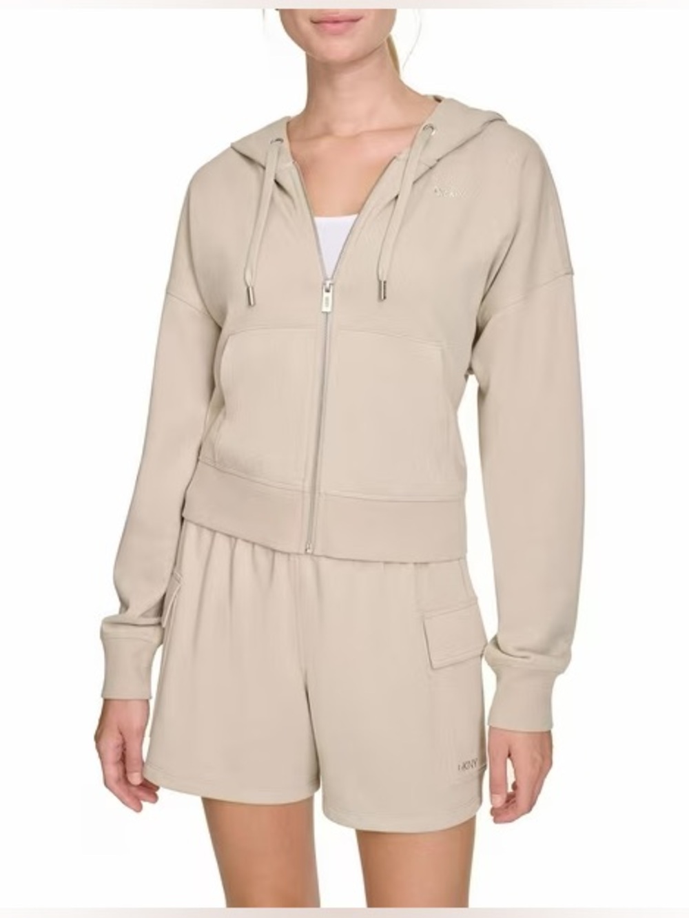 NWT DKNY Terry Zip Front Hoodie Jacket (XL)